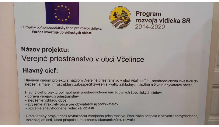 Fotka pre článok Publicita projektu Verejné priestranstvo v obci Včelince